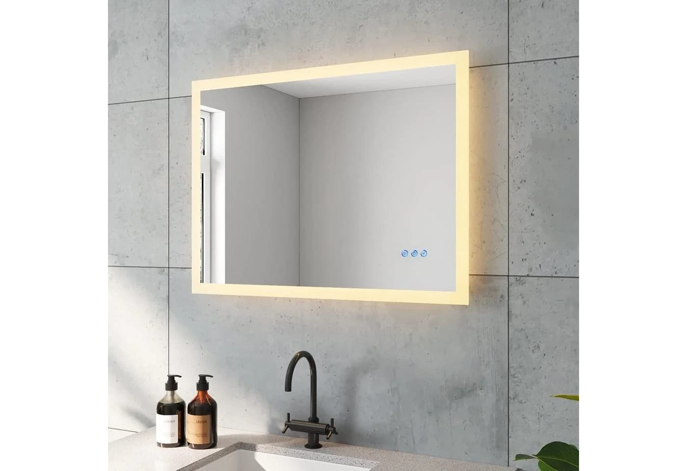 AQUABATOS LED-Lichtspiegel mit Anti-Beschlag und Touch-Schalter
