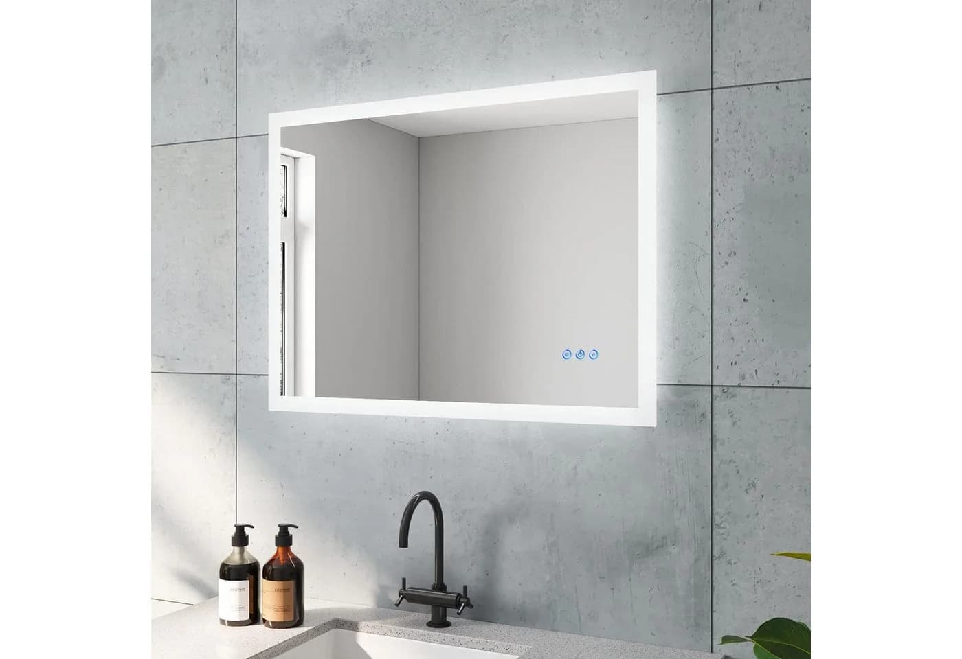 AQUABATOS LED-Lichtspiegel mit Anti-Beschlag und Touch-Schalter - Bild 2