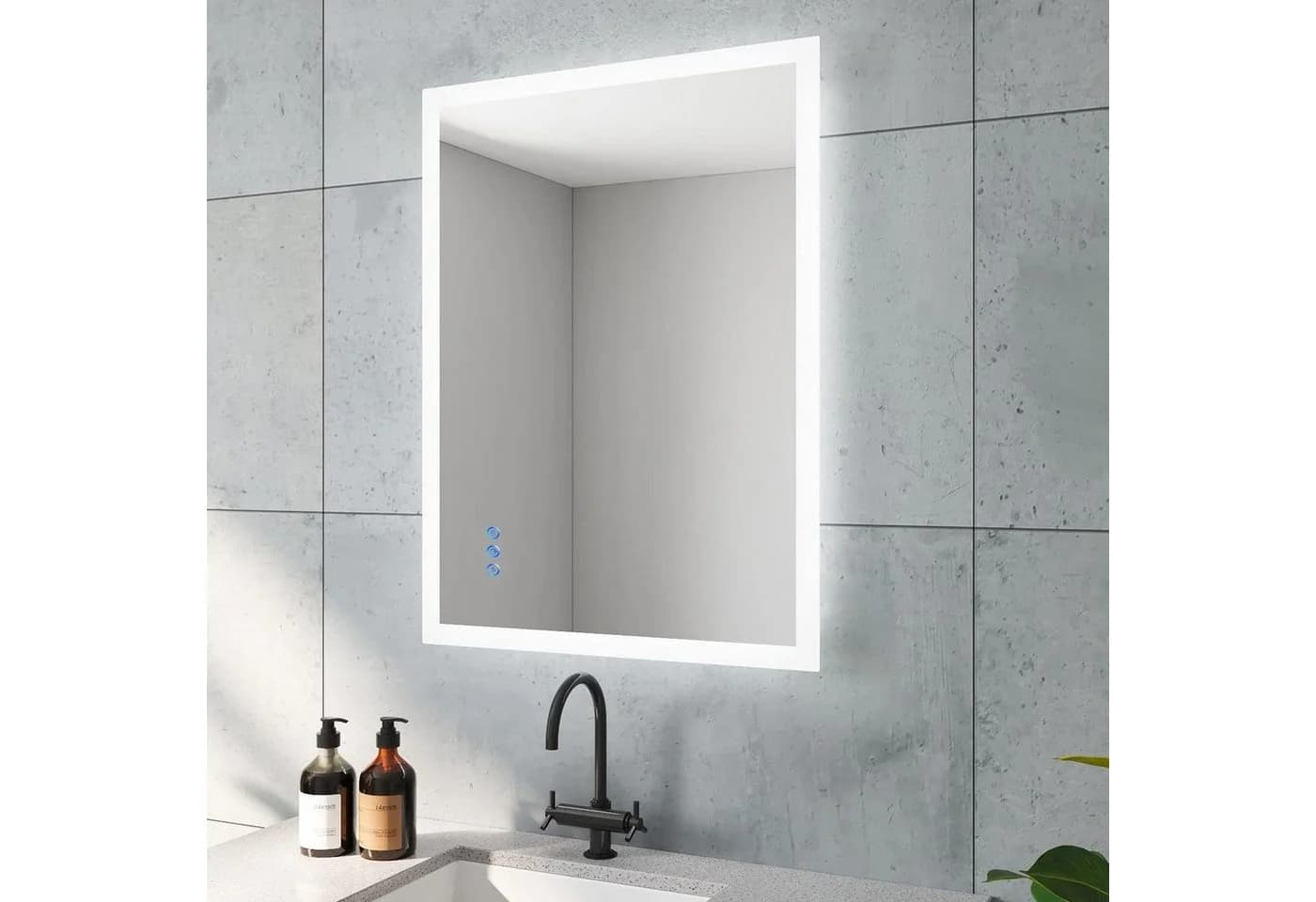 AQUABATOS LED-Lichtspiegel mit Anti-Beschlag und Touch-Schalter - Bild 3