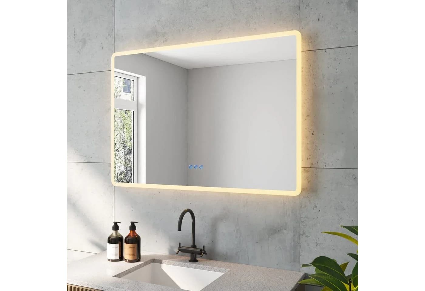 AQUABATOS LED-Lichtspiegel Badspiegel mit Beleuchtung