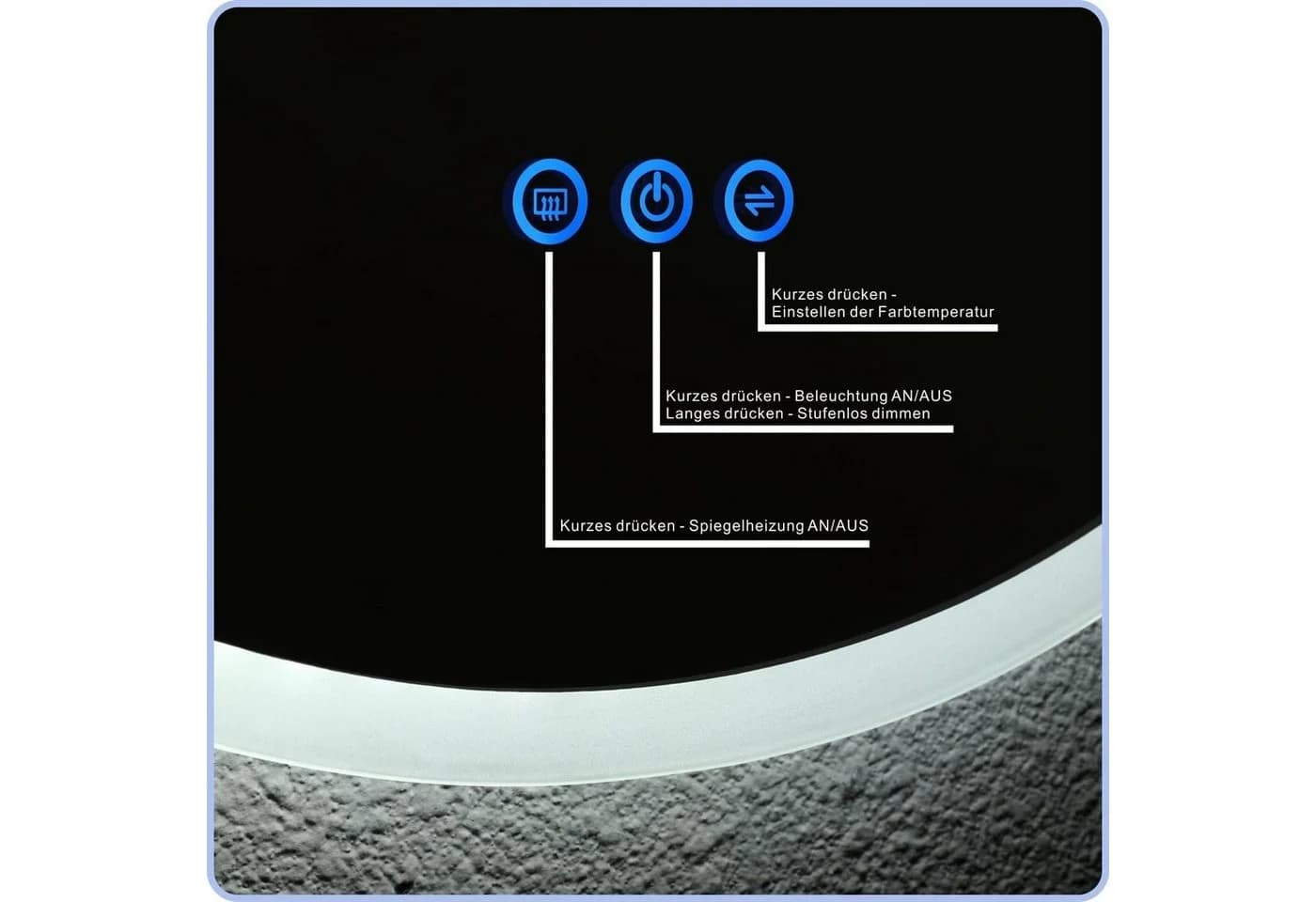AQUABATOS LED-Lichtspiegel Badspiegel mit Beleuchtung - Bild 3