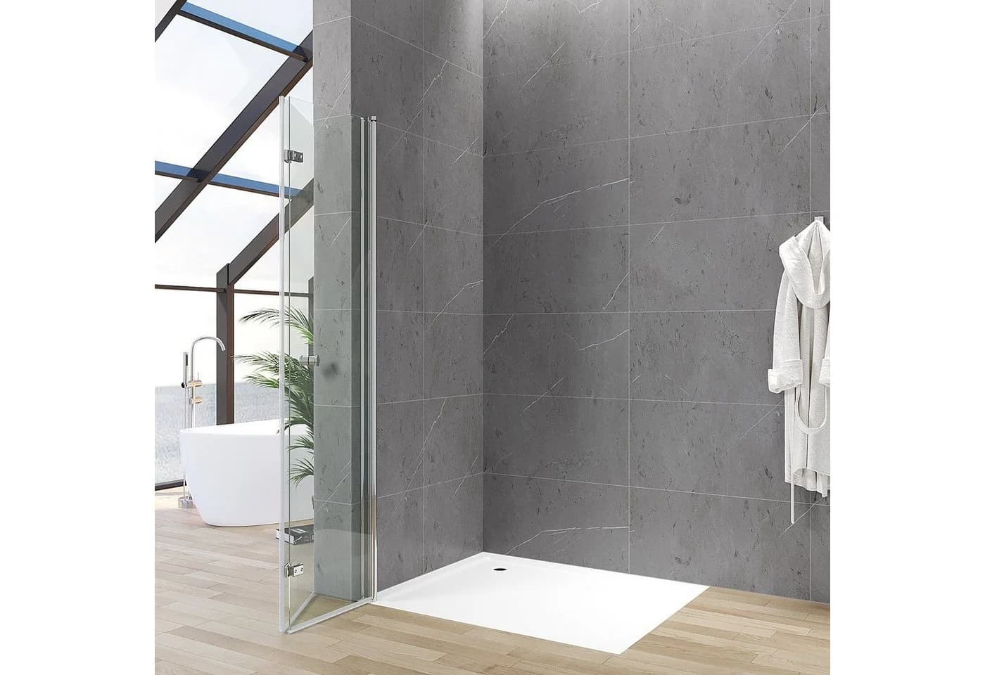 AQUABATOS Walk-in-Dusche Duschwand 5 mm ESG Klarglas - Bild 3