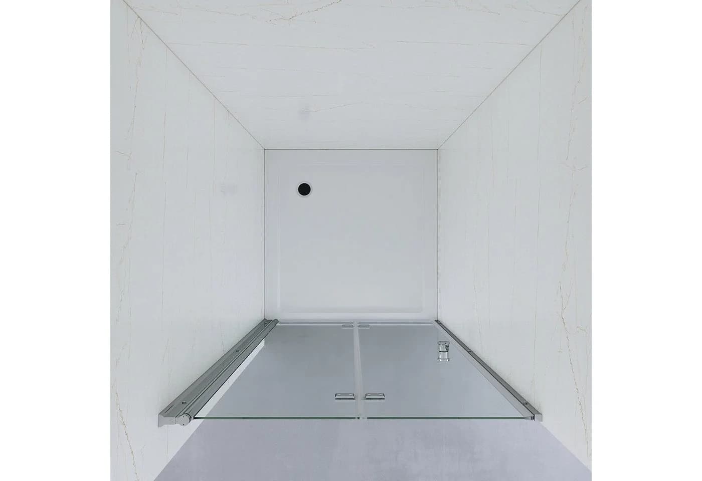 AQUABATOS Dusch-Falttür Nische 5mm ESG Glas Modern Silber Transparent - Bild 5