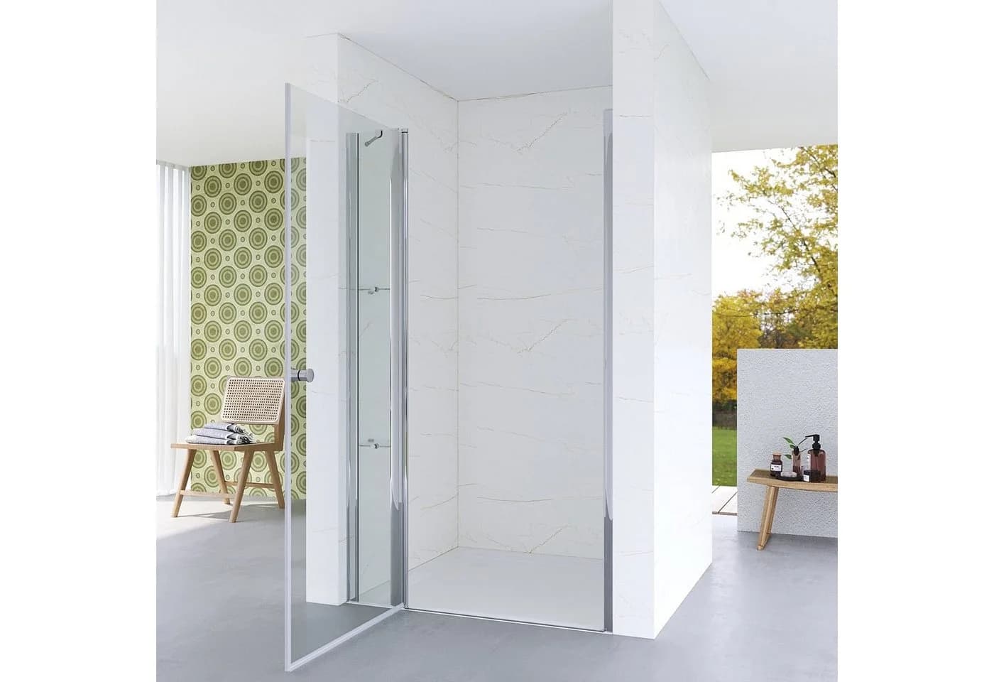 AQUABATOS Dusch-Pendeltür 5 mm ESG Glas Rahmenlos - Bild 3
