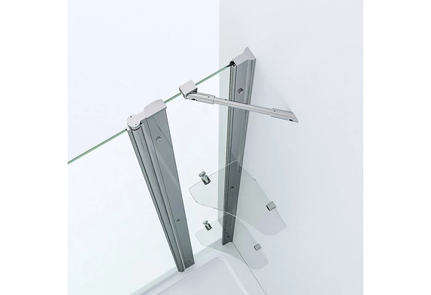 AQUABATOS Dusch-Pendeltür 5 mm ESG Glas Rahmenlos - Bild 5