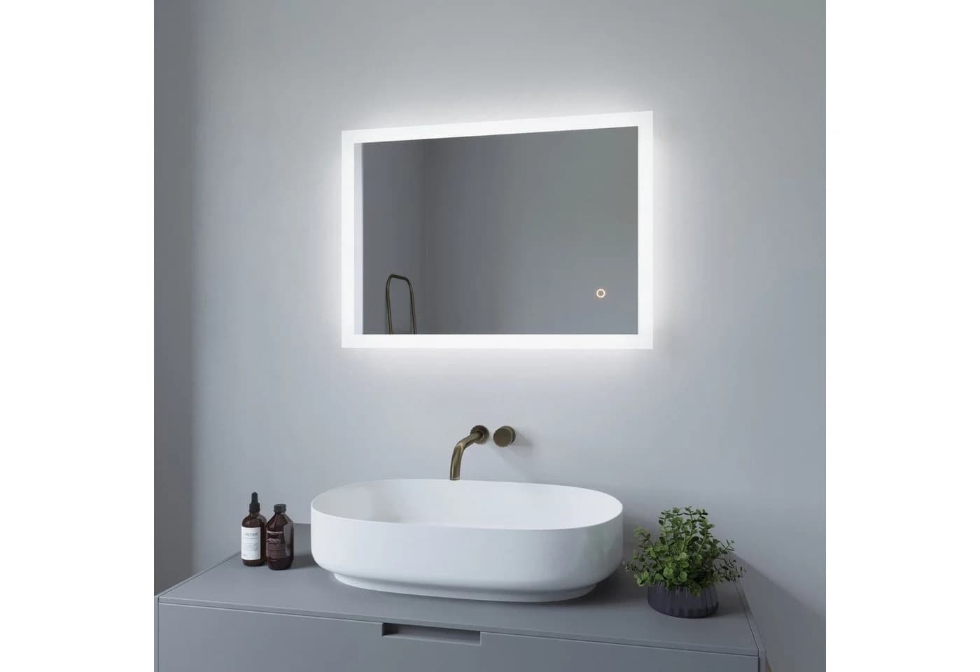 AQUALAVOS LED-Badspiegel Touch Wandspiegel mit Beleuchtung