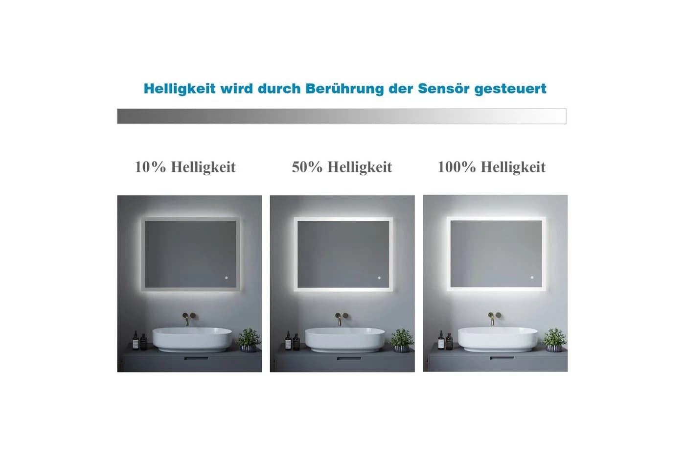 AQUALAVOS LED-Badspiegel Touch Wandspiegel mit Beleuchtung - Bild 5