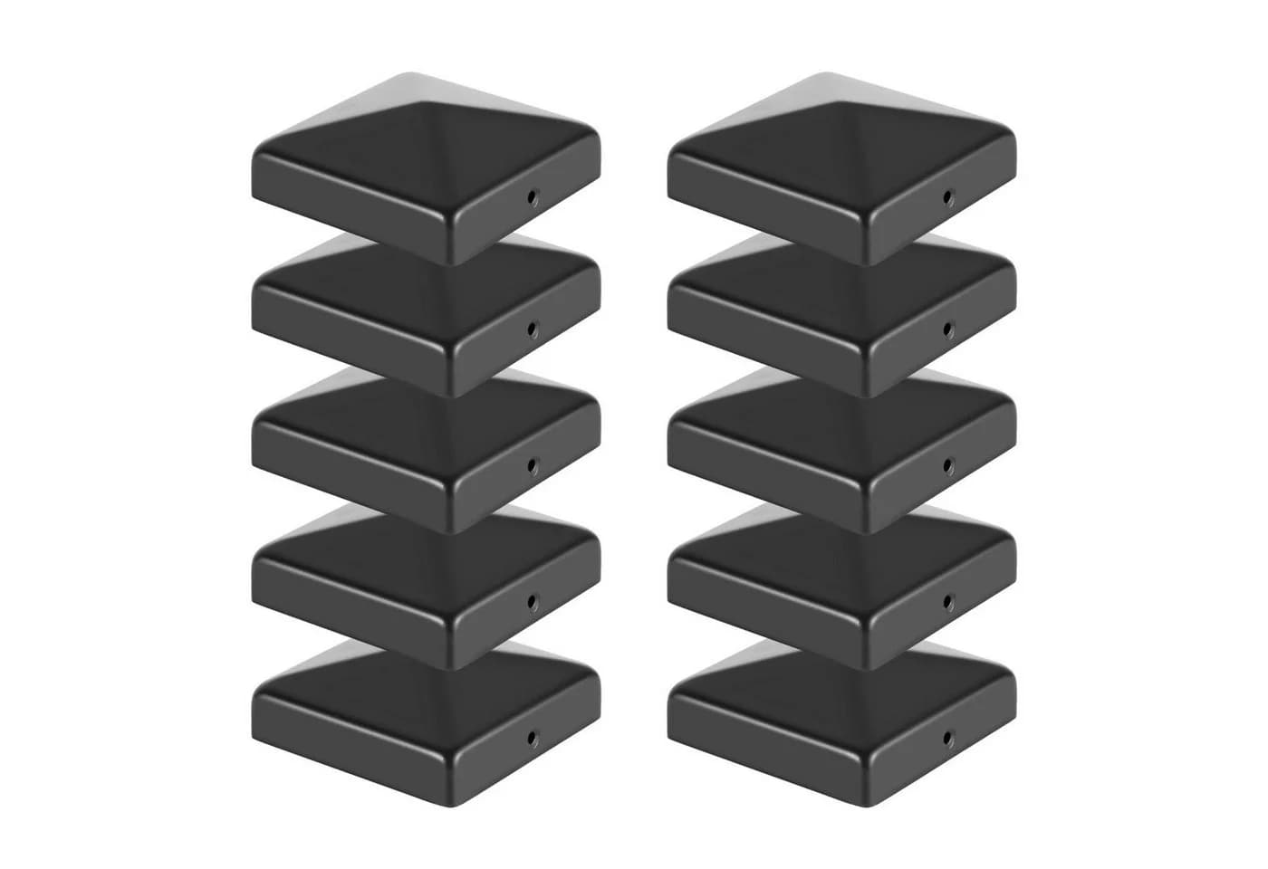 Clanmacy Pfostenkappe Pyramide 91x91mm Schwarz 10er Set - Bild 2