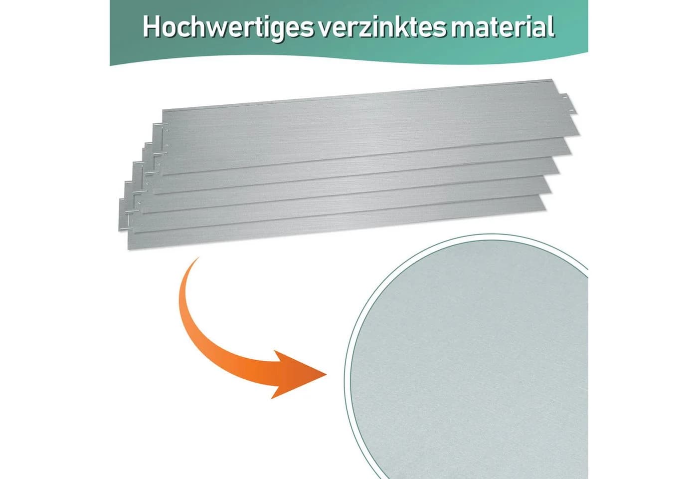 Clanmacy Beetumrandung Rasenkante Metall Verzinkt Silber - Bild 5