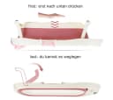 Clanmacy Faltbare Babybadewanne mit Thermometer & Badenetz Rosa Bild 3