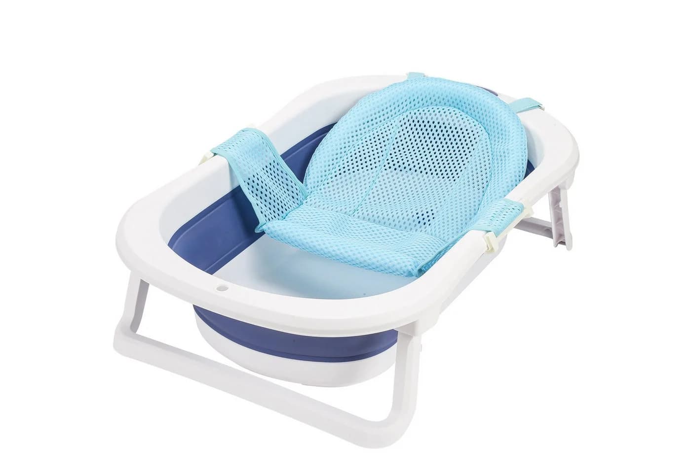 Clanmacy Babybadewanne Faltbare PP&TPE Blau - Bild 2