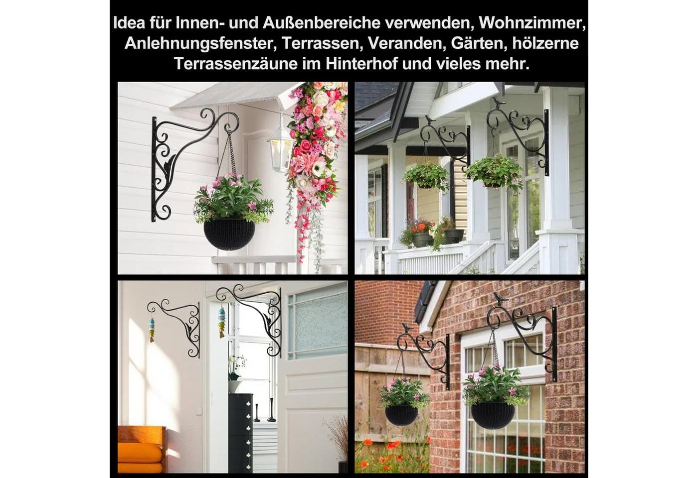 Clanmacy Wandhaken 8x Haken Schwarz Gusseisen - Bild 5