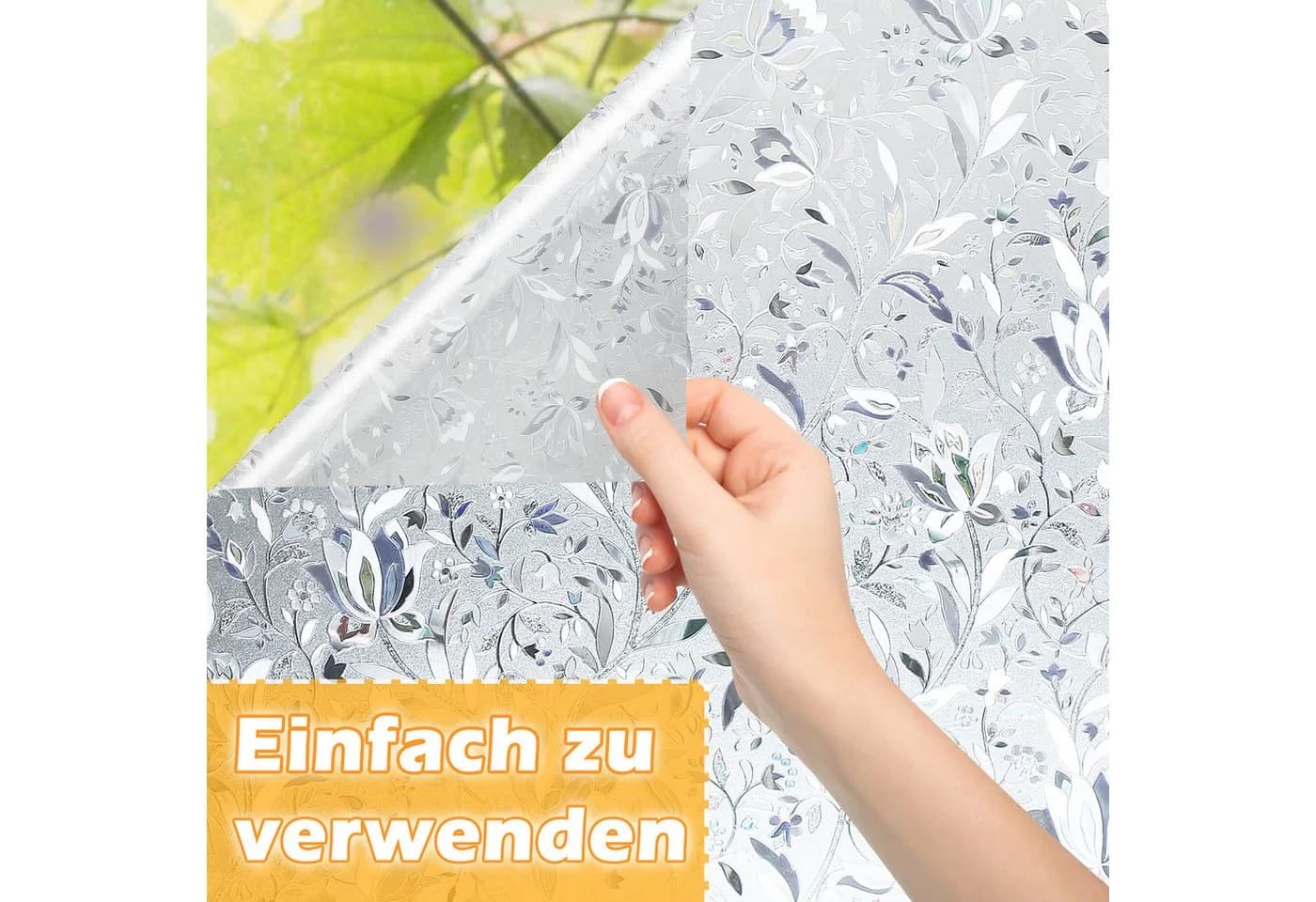 Clanmacy Selbstklebende Fensterfolie Milchglasoptik Sichtschutz