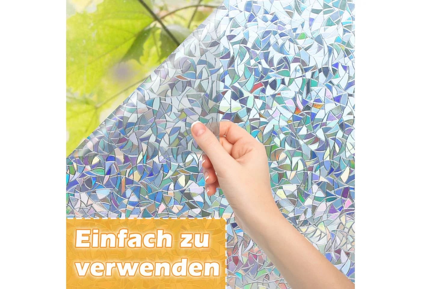 Clanmacy Fensterfolie Milchglasfolie Sichtschutzfolie Selbstklebend 60,90cm - Bild 3