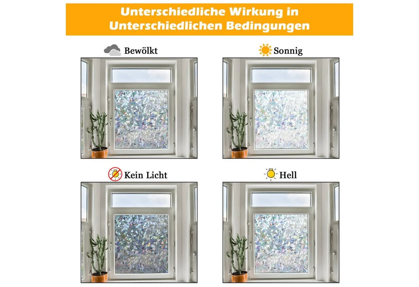 Clanmacy Fensterfolie Milchglasfolie Sichtschutzfolie Selbstklebend 60,90cm - Bild 4