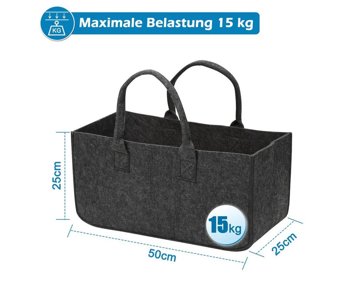 Clanmacy Allzweckkorb Filzbox Dunkelgrau 2er Set