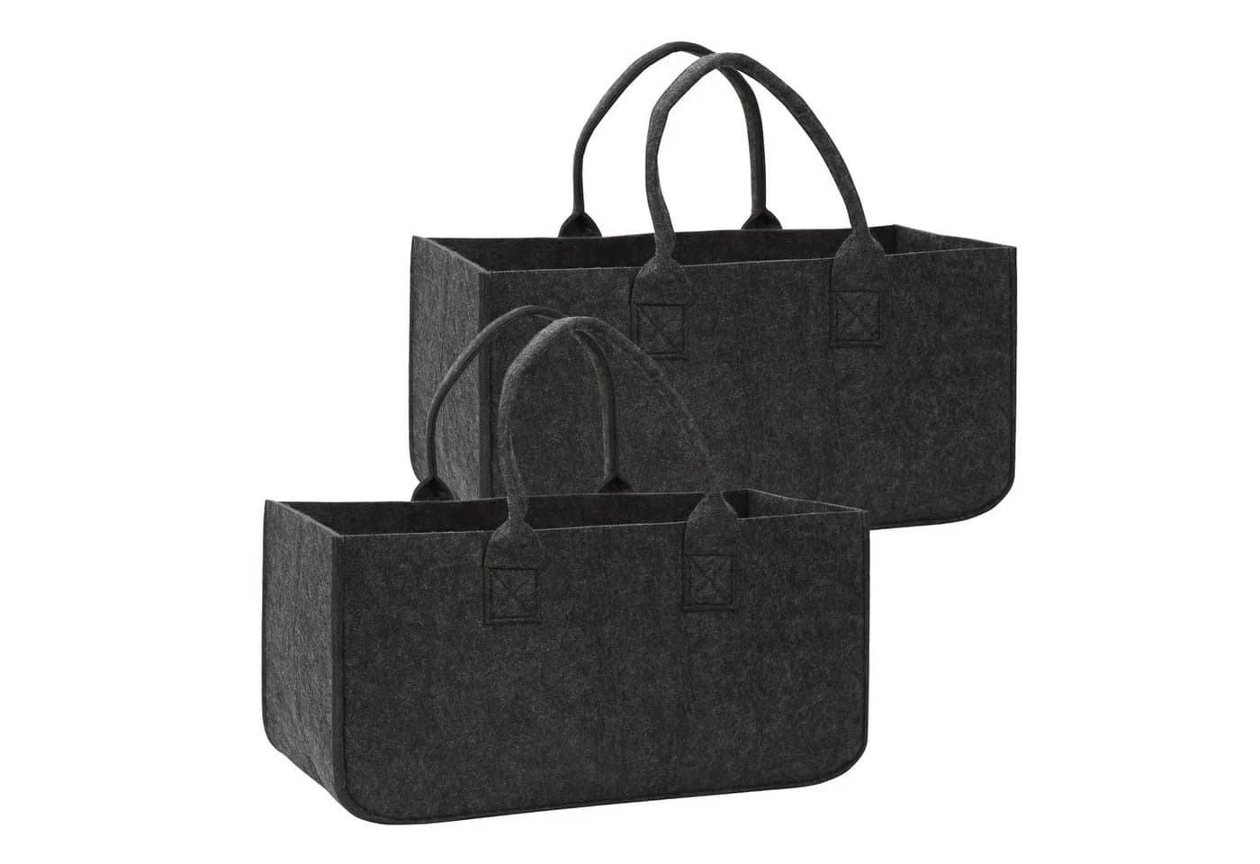 Clanmacy Allzweckkorb Filzbox Dunkelgrau 2er Set - Bild 2