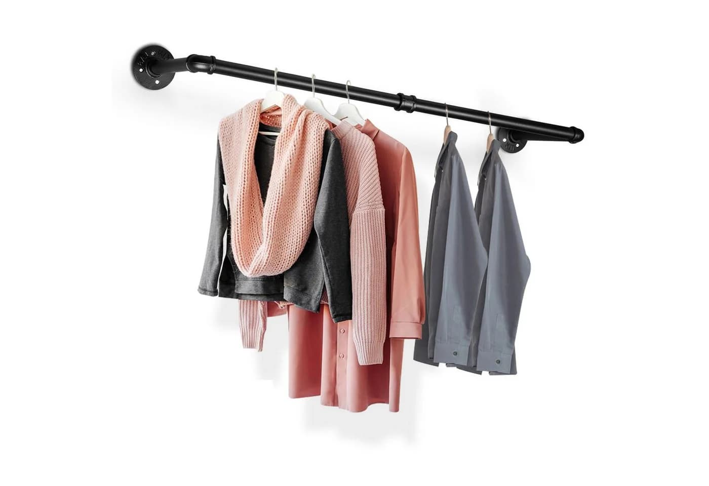 Clanmacy Wandgarderobe Schwarz Industrie-Look 92cm - Bild 2
