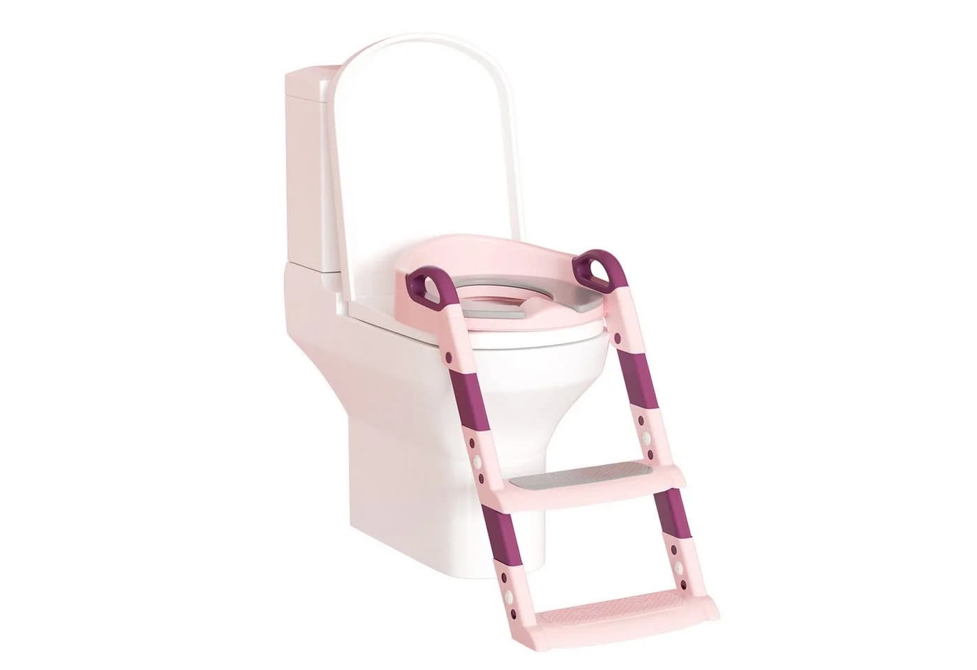 Clanmacy Toilettentrainer mit Treppe Rosa Faltbar - Bild 2