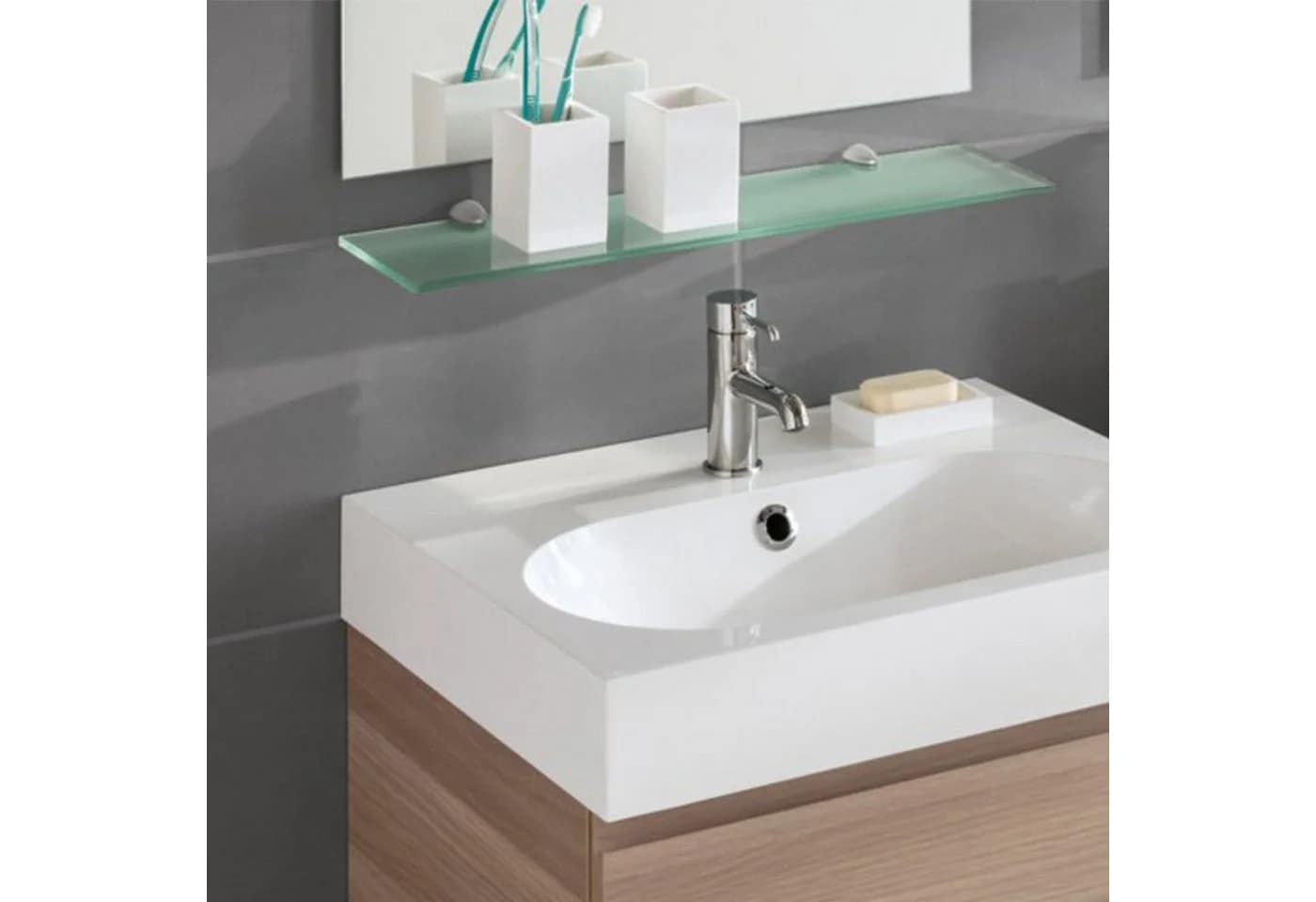 Clanmacy Glasregal Wandregal Gehärtetes Glas Modern - Bild 5