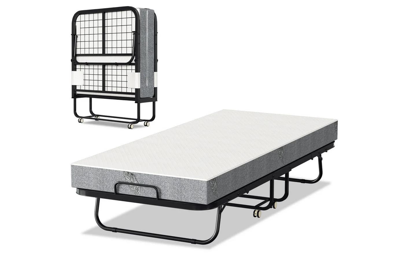 Clanmacy Gästebett Klappbar 13 cm Dicke Matratze 200x90cm - Bild 2