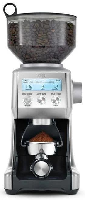 Moderne Kaffeemühle aus Edelstahl und Plastik