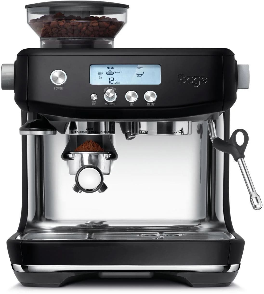 SAGE Espressomaschine The Barista Pro Schwarz Kegelmahlwerk