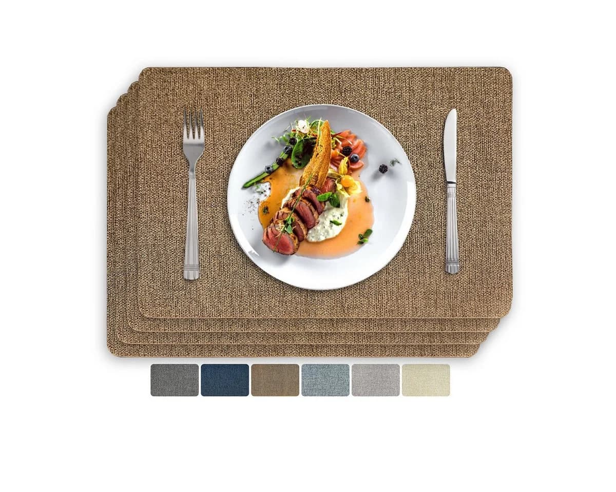 Vivi Idee Platzset 4er Set Kunstleder Dunkelbraun - Bild 2