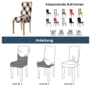 Vivi Idee Stuhlbezug Set Beige Karo Elastisch Waschbar Bild 3