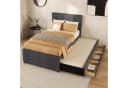 Odikalo Polsterbett mit Ausziehbett & Schubladen Beige/Grau Bild 2