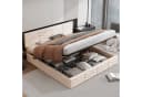 Odikalo Stauraumbett Polsterbett Samt Beige/Grau mit Lattenrost Bild 5