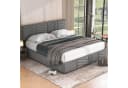 Odikalo Polsterbett mit Lattenrost und Kopfteil Beige/Grau 140/180x200 Bild 3