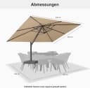 PURPLE LEAF Sonnenschirm Rechteckig Beige 360° drehbar Bild 1