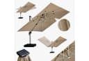 PURPLE LEAF Ampelschirm Rechteckig Beige mit Solar LED Bild 2