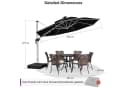 PURPLE LEAF Ampelschirm Grau mit Solar LED 330x330 cm Bild 1