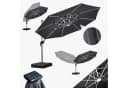 PURPLE LEAF Ampelschirm Grau mit Solar LED 330x330 cm Bild 2