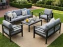 MeXo Gartenlounge-Set 7-tlg. Anthrazit Aluminium WPC Bild 2