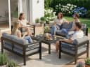 MeXo Gartenlounge-Set 7-tlg. Anthrazit Aluminium WPC Bild 3