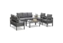 MeXo Gartenlounge-Set XXL 5-tlg. Grau Aluminium Outdoor mit Kissen Bild 1
