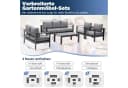 MeXo Gartenlounge-Set XXL 5-tlg. Grau Aluminium Outdoor mit Kissen Bild 3