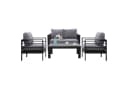 MeXo Gartenlounge-Set Aluminium 4-tlg. Grau WPC-Tischplatte Bild 1