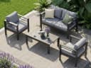 MeXo Gartenlounge-Set Aluminium 4-tlg. Grau WPC-Tischplatte Bild 2