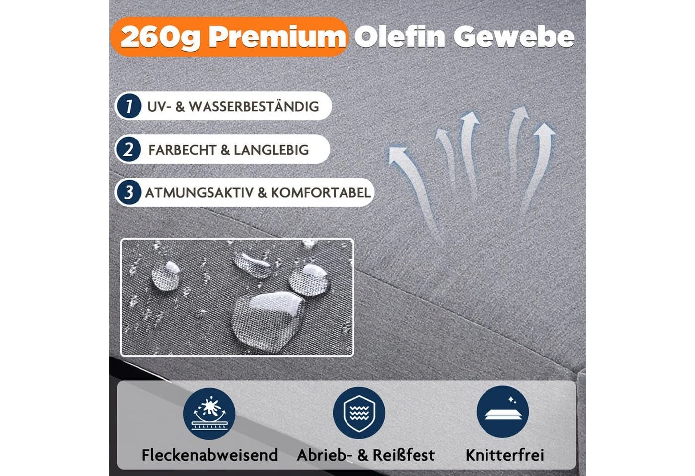 MeXo Gartenlounge-Set 4-tlg. Grau Aluminium Wetterfest mit Kissen - Bild 5