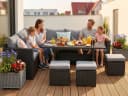 MeXo Loungeset Rattan Gartenmöbel Set 7-tlg. Schwarz Wetterfest Bild 3