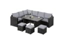 MeXo Gartenlounge-Set 7-tlg. Schwarz/Grau Polyrattan Bild 1