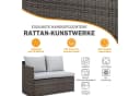 MeXo Gartenlounge-Set 7-tlg. Grau Poly Rattan für 8-10 Personen Bild 5