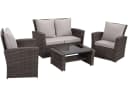 MeXo Gartenlounge-Set 4-tlg. Grau Polyrattan mit Kissen Bild 1