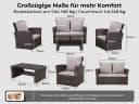 MeXo Gartenlounge-Set 4-tlg. Grau Polyrattan mit Kissen Bild 3