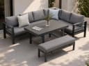 MeXo Gartenlounge-Set XXL Grau Aluminium mit Kissen Bild 2