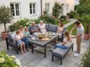 MeXo Gartenlounge-Set XXL Grau Aluminium mit Kissen Bild 5